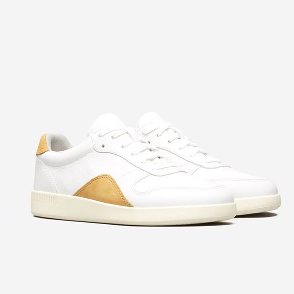 Everlane Shoes - Everlane The Court Sneaker in White / Mustard Leather W Sz 9.5 M Sz 7.5 NEW